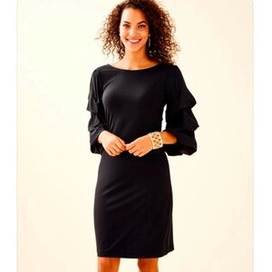 Lilly Pulitzer Leonie Ruffle Sleeve Dress Onyx Size Small S